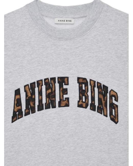 Anine Bing White Sweat Miles À Imprimé Léopard