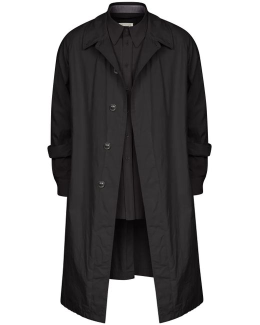メンズ Maison Margiela レイヤード トレンチコート ブラック | Lyst