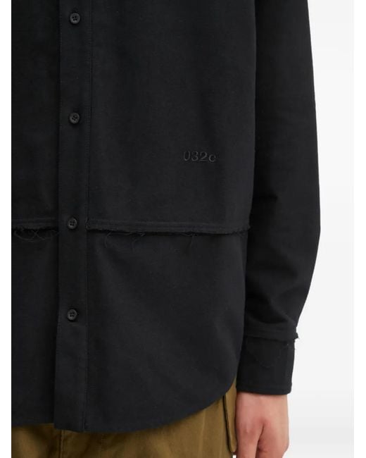032c Black Logo-Embroidered Shirt for men
