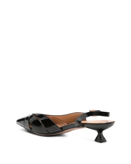 Keys White Crossover-Strap Slingback Pumps