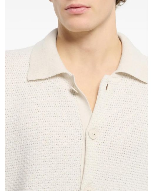 Barrie White Button Lightweight Polo Shirt for men