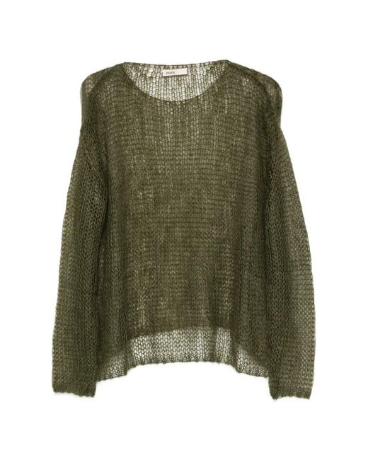 Khaite Green Wendy Open-Knit Sweater