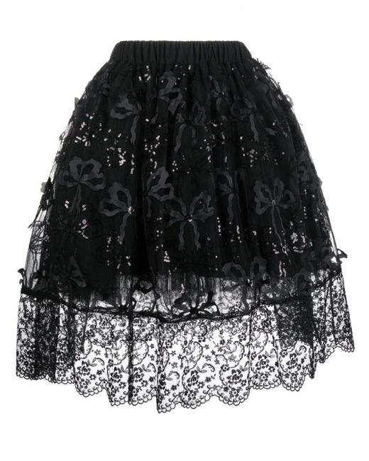 Simone Rocha Black High-waisted A-line Skirt