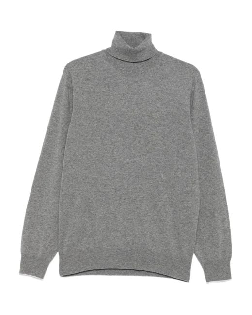 Jersey de cachemira con cuello alto Brunello Cucinelli de hombre de color Gray