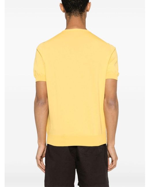 Fileria Yellow Short-sleeve Knitted Jumper for men
