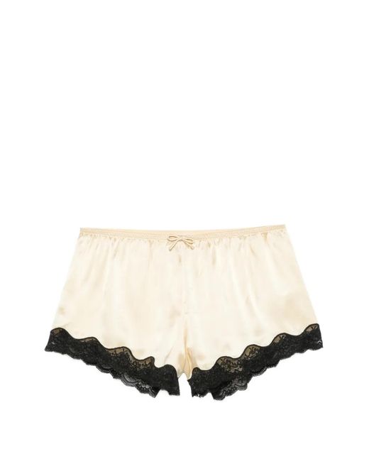 ROTATE BIRGER CHRISTENSEN Natural Lace-Trim Bow-Detail Shorts