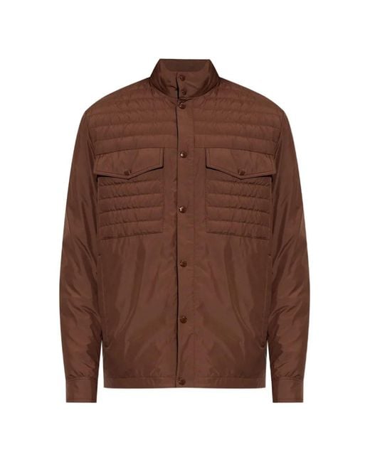 Moncler Brown Mock Collar Jacket for men