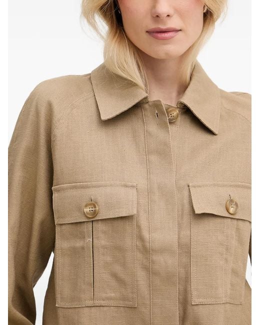 Mos Mosh Natural Ginah Embroidered Drawstring-Hem Shirt
