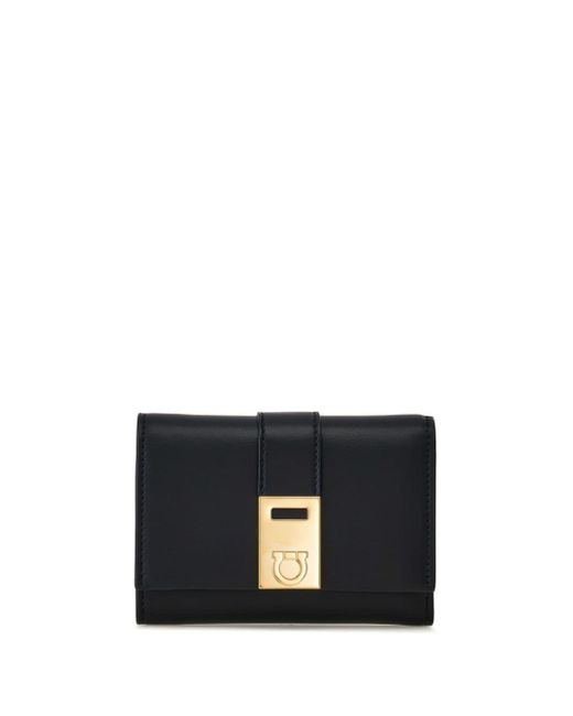 Ferragamo Black Hug Two-tone Leather Wallet