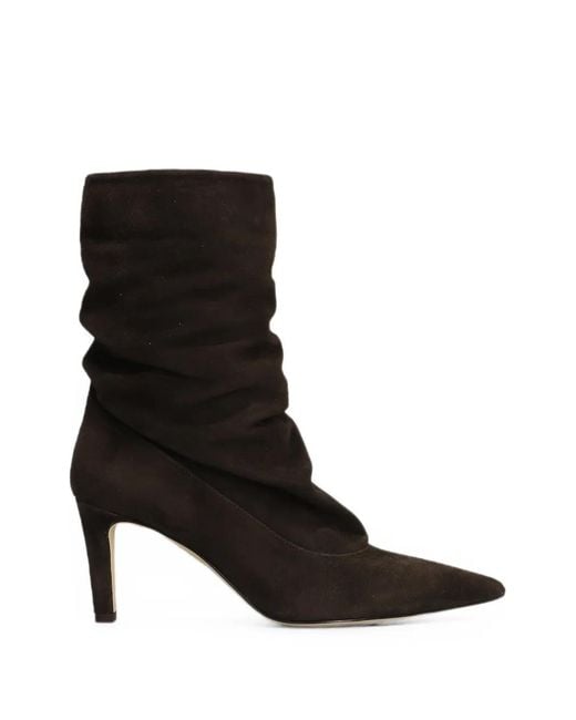 The Seller Black Pointed-Toe Suede Ankle Boots