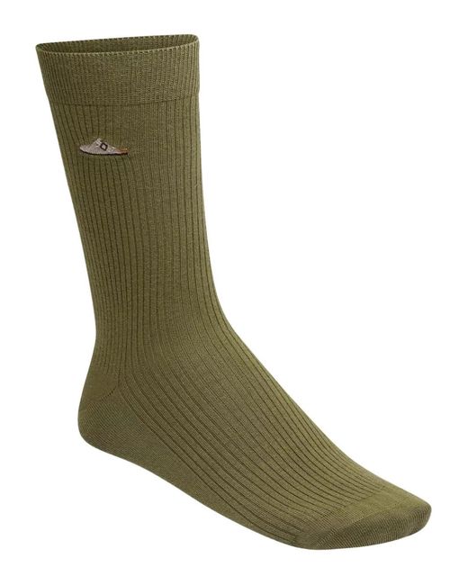 Birkenstock Green Embroidered-Logo Socks for men