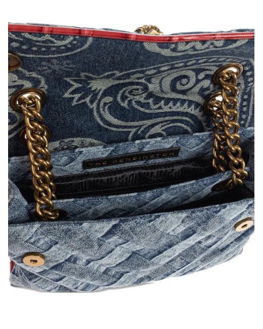 Kurt Geiger Kensington Schoudertas Met Paisley-Print En Ketting in het Blue