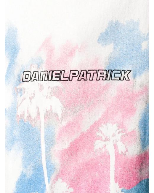 Daniel Patrick White Graphic-Print Crew Neck T-Shirt for men