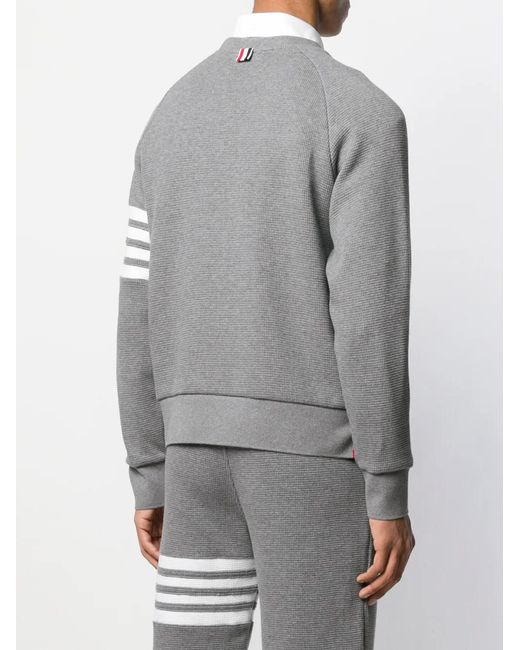 Thom Browne Gray 4-Bar Raglan-Sleeve Sweatshirt for men
