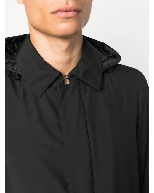 Herno Black Padded Jacket With Detachable Hood For for men