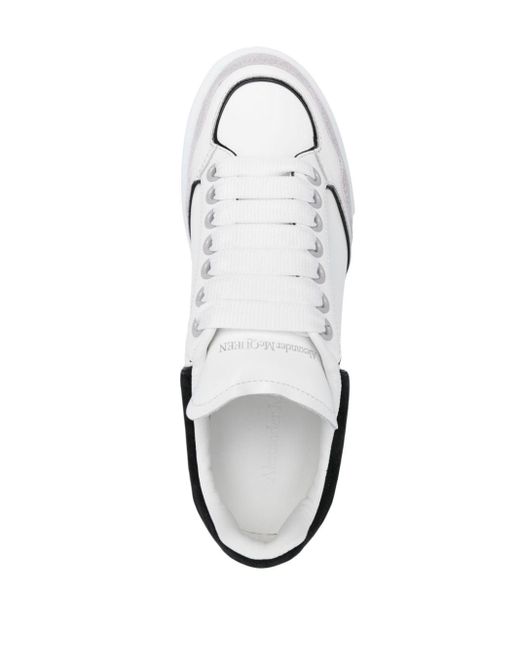 Alexander McQueen White Oversized-Sneakers aus Leder