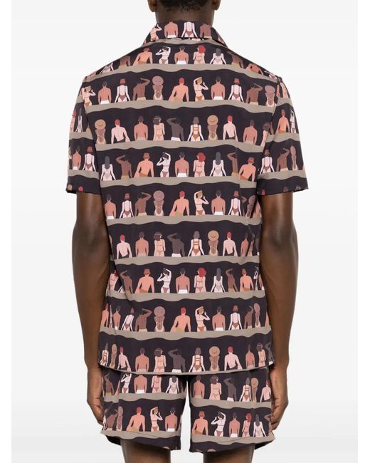 Amir Slama Black Graphic-Print Shirt for men