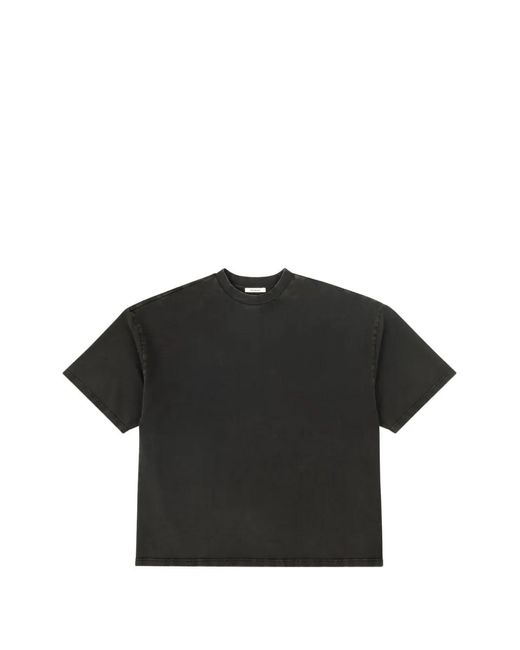 Entire studios Black Washed-Effect Drop-Shoulder T-Shirt