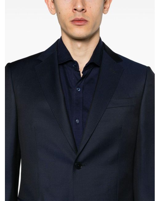 Zegna Blue Single-breasted Wool-blend Suit for men