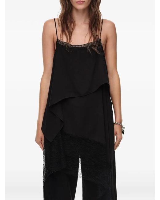 Bimba Y Lola Black Fluid Top Layers Washed