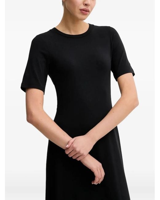 Marc O' Polo Black Short-Sleeve Midi Dress