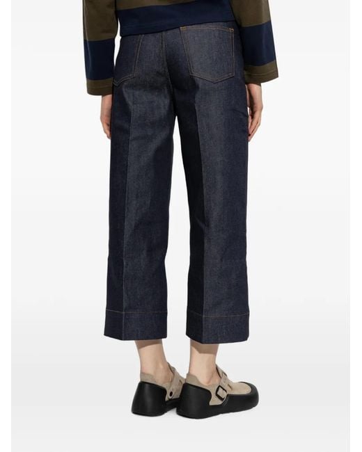 A.P.C. Blue Thelma Jeans Cropped Wide-Leg Jeans