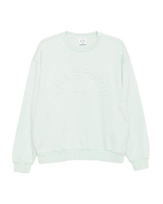 The Upside White Logo-Embossed Sweatshirt