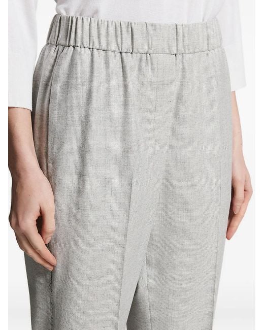 Peserico Gray Elastic-Waist Trousers For All Seasons