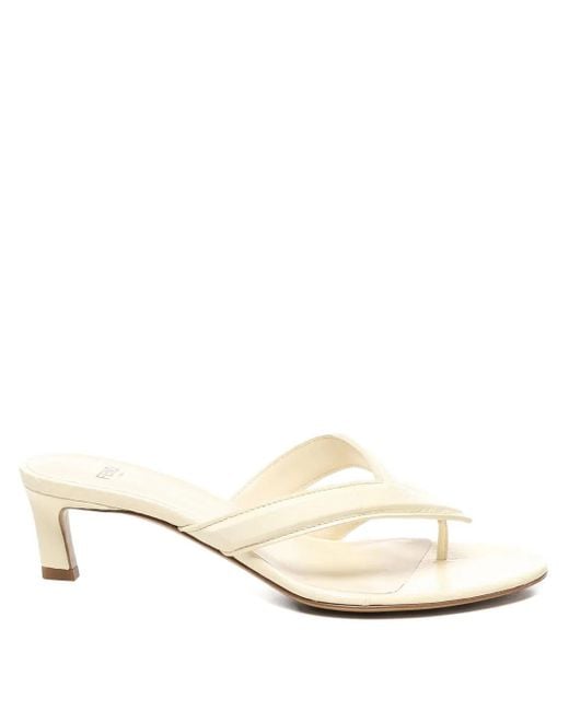 Fendi Natural Leather Heeled Sandals