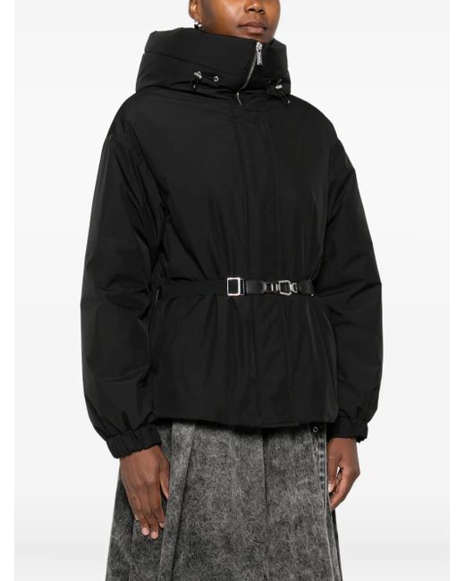Moorer Black Belted High-Neck Jacket