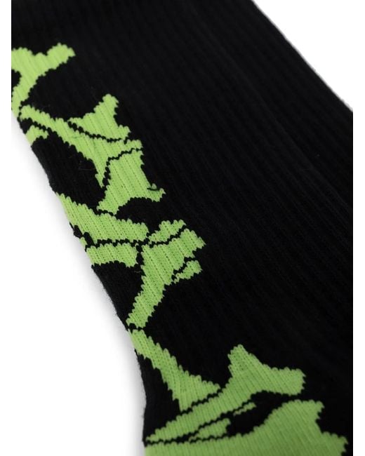 Amiri Black Skeleton-Print Socks for men