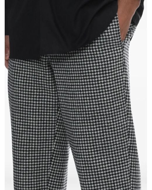COMME DES GARÇON BLACK Gray Houndstooth-Pattern Trousers for men