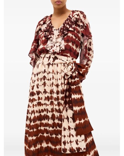 Jupe Portefeuille Estine À Motif Tie Dye Marie Oliver en coloris Red