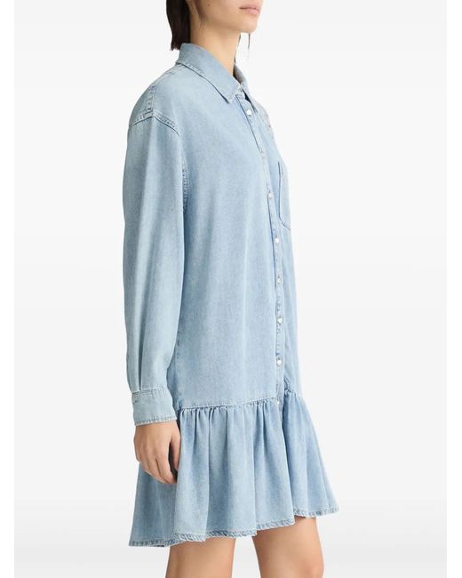Liu Jo Blue Lace-Detail Denim Dress