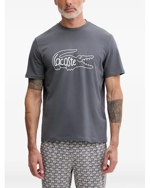 Lacoste Gray Logo-Print Pyjama Set for men