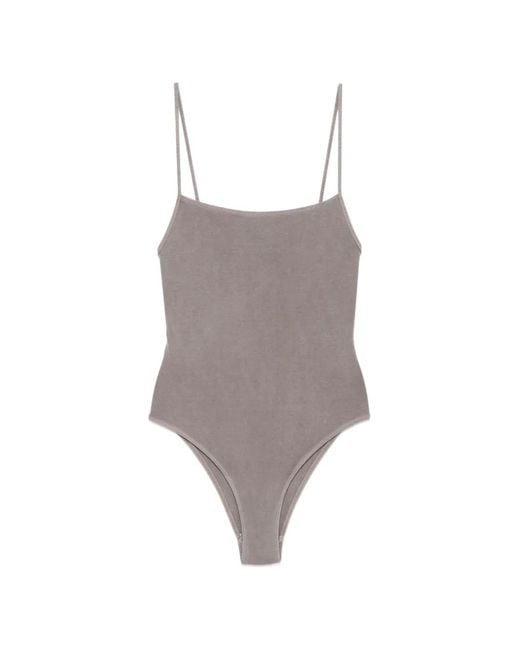 Paloma Wool Gray Spaghetti-Strap Scoop-Back Swimsuit