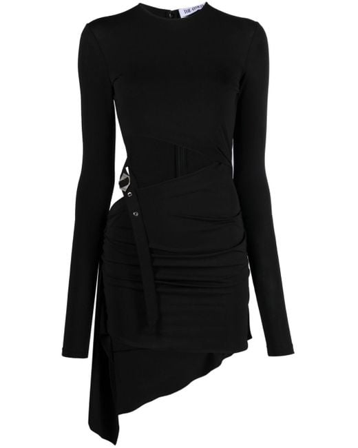 The Attico Black Buckle-detailed Jersey Dress
