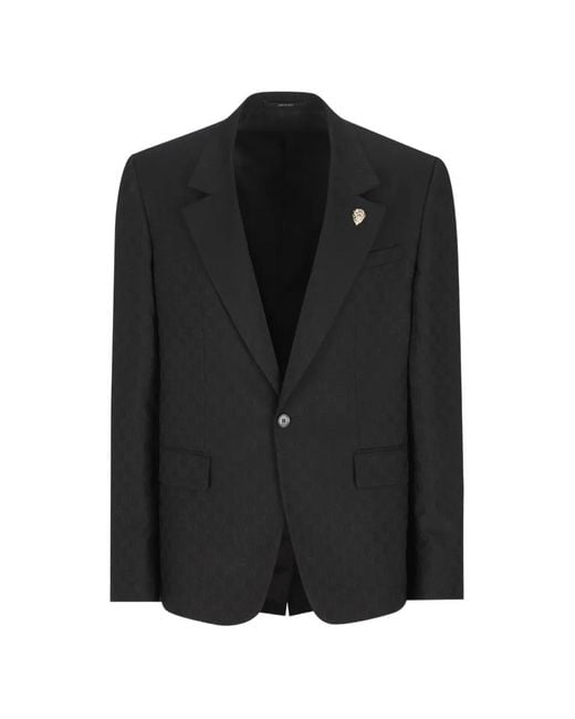 Gucci Black Patterned Pin Blazer for men