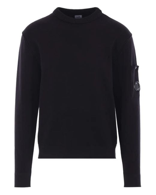 C P Company Blue Pocket-Detail Crew-Neck Sweater for men