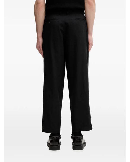 Beams Plus Black Pleated Straight-Leg Trousers for men