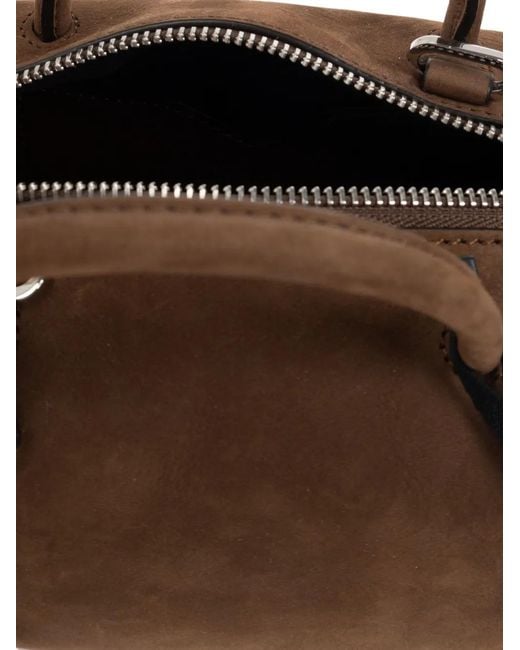Max Mara Brown Small Holdall Suede Tote Bag