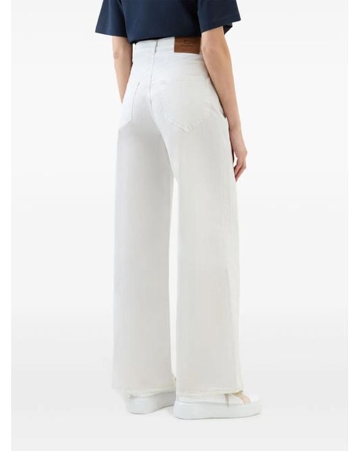Woolrich White Wide Leg Denim Jeans