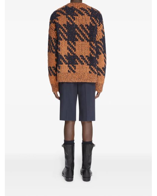 Pull À Motif Pied De Poule Dries Van Noten pour homme en coloris Brown