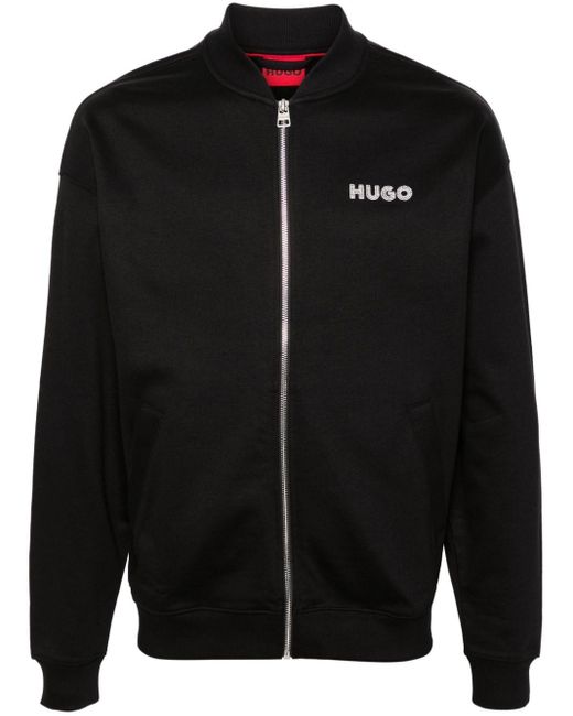 HUGO Black Drochomber Cotton Track Jacket for men