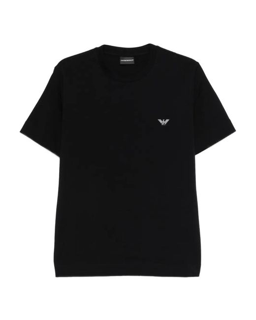 Emporio Armani Black Logo-Patch T-Shirt for men