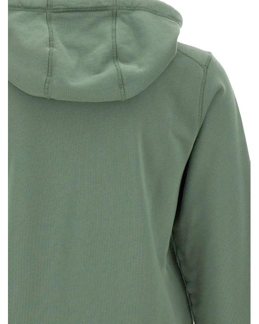Stone Island Green Compass-Motif Hoodie for men
