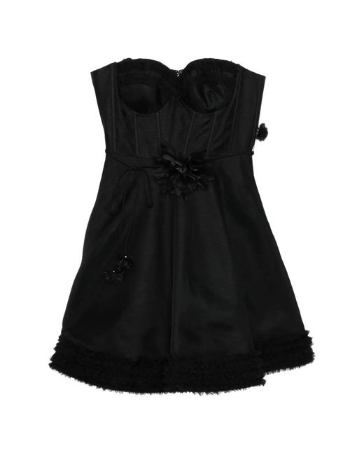 Zimmermann レディース ブラック フローラルディテール レースミニドレス