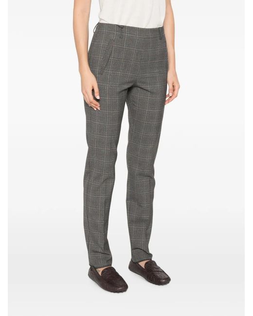 Marella Gray Mlsepoca Check-Pattern Trousers