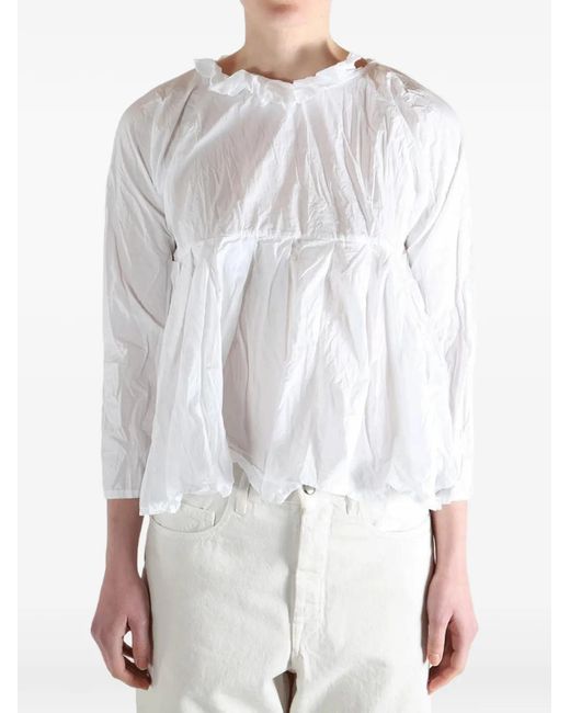Daniela Gregis White Ruffled Cotton Shirt