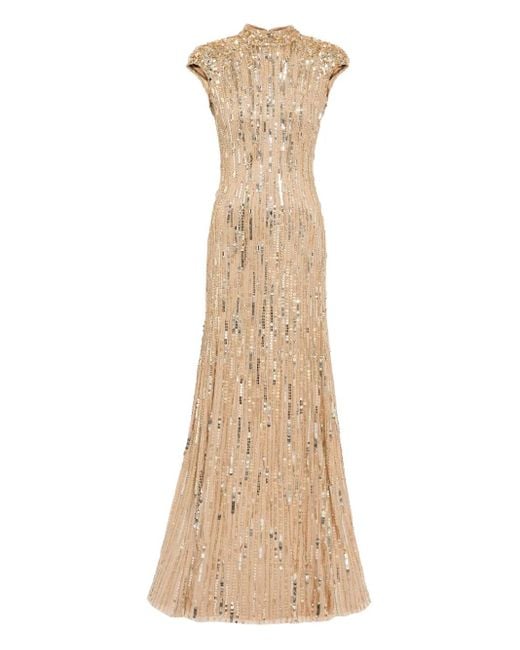 Abito Da Sera Ernest Con Paillettes di Jenny Packham in Natural